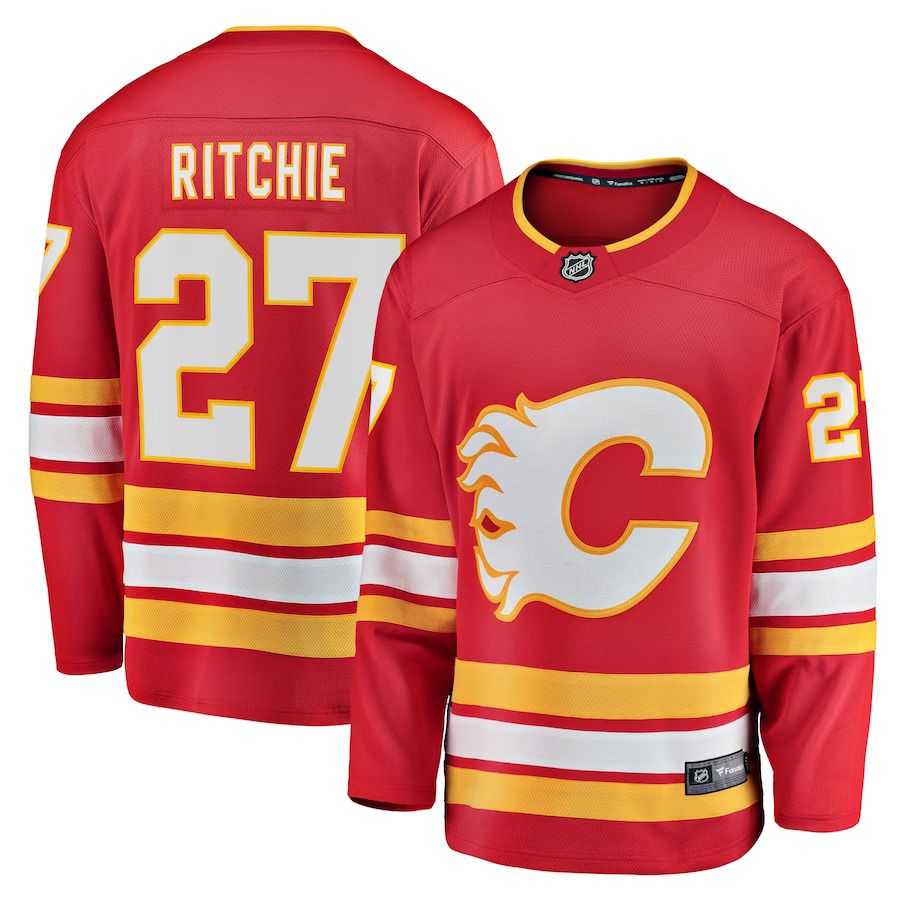 Men Calgary Flames #27 Nick Ritchie Fanatics Branded Red Home Breakaway NHL Jersey
